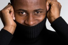 Man Wearing Turtleneck Sweater